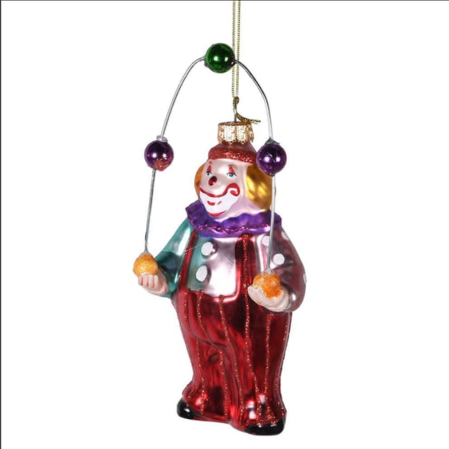 Kersten Glass Juggling Circus Clown Ornament