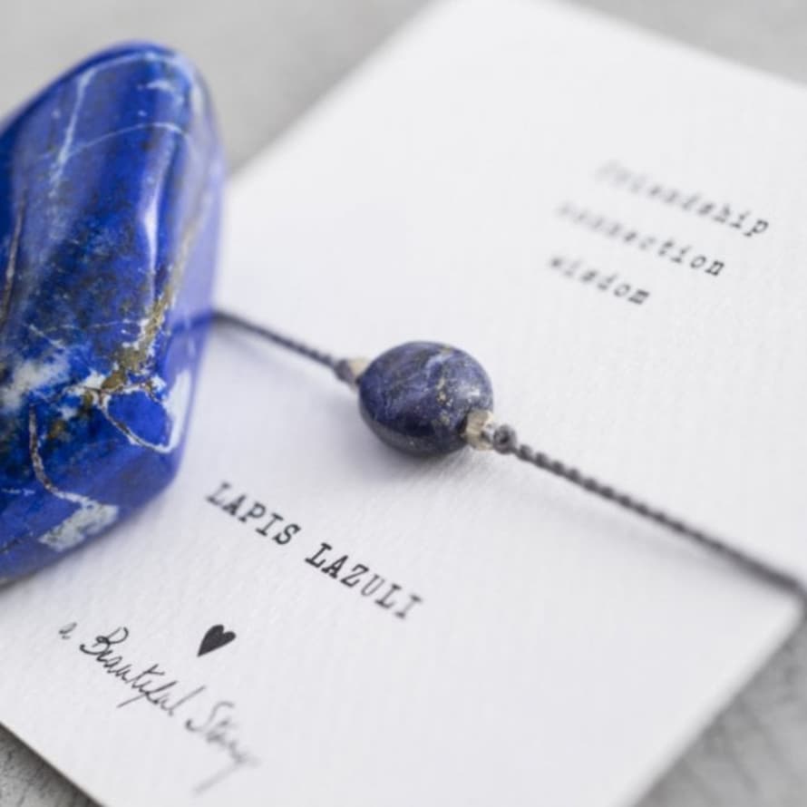 A Beautiful Story Gemstone Card Lapis Lazuli Silver Bracelet *30% Off*