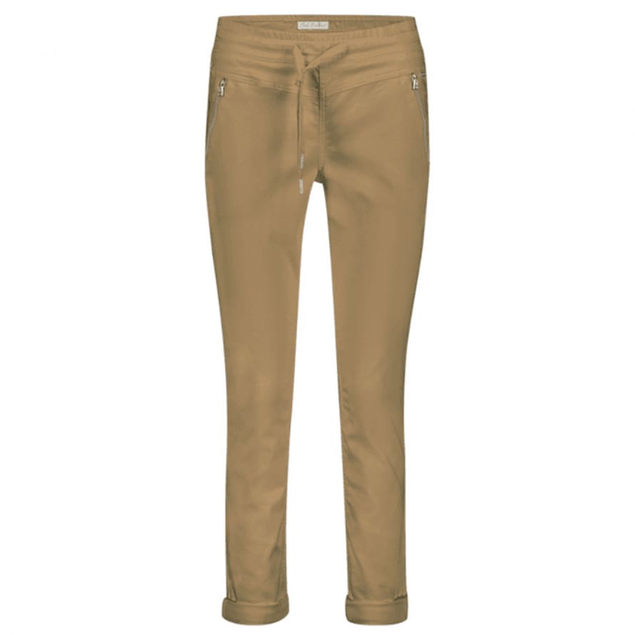 Red Button Trousers Tessy Crop Jog Caramel *40% Off*