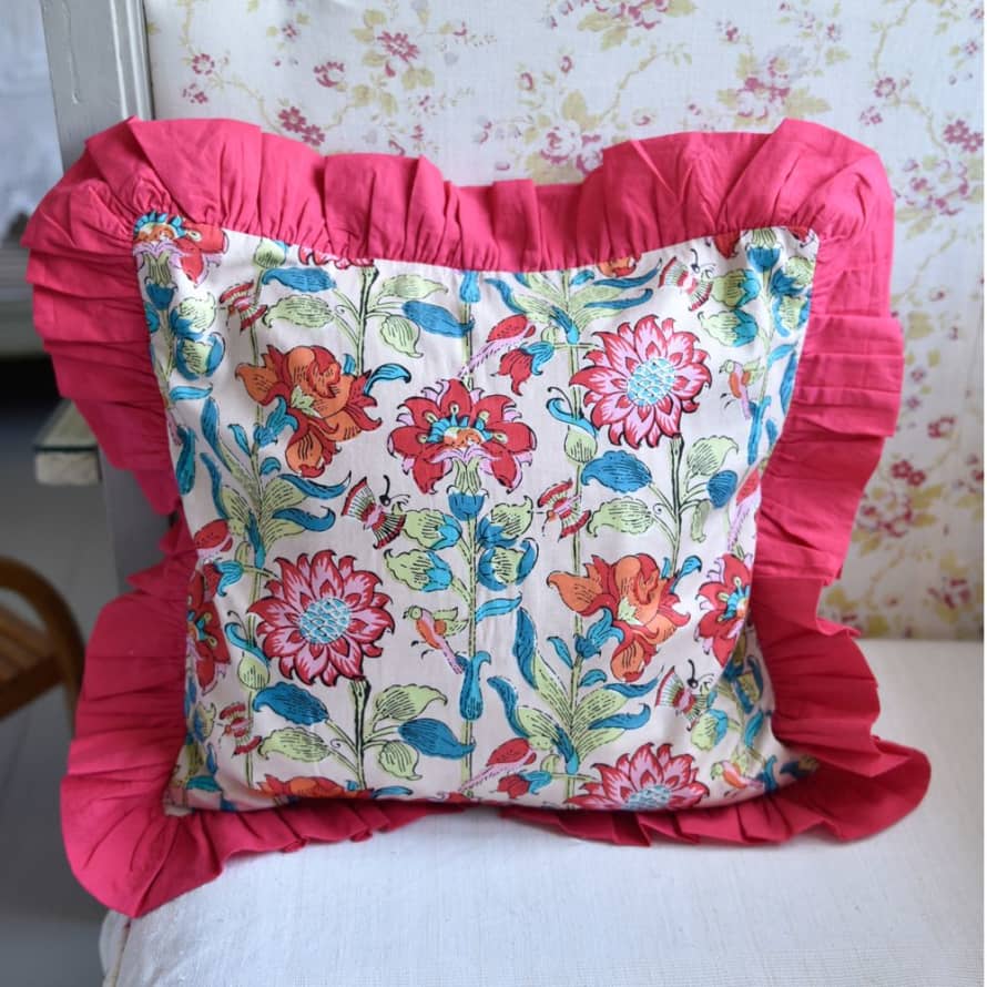 Powell Craft Floral Garden Indian Cushion