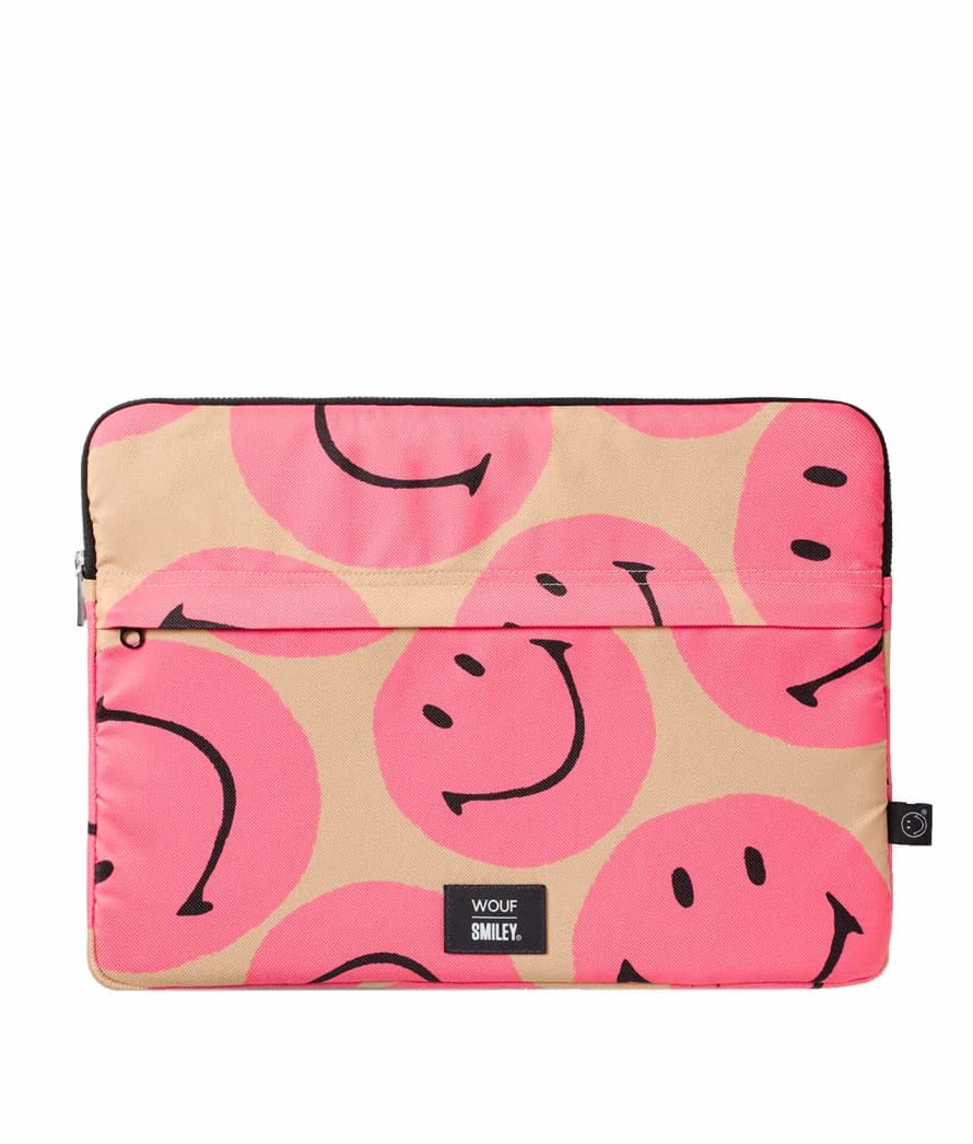 Wouf Pink Smiley 13-14inch Laptop Sleeve
