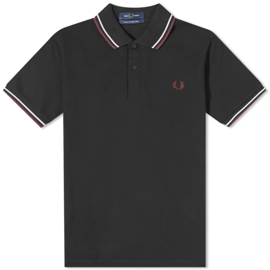 Fred Perry Reissues Original Twin Tipped Polo Black, Ecru & Oxblood