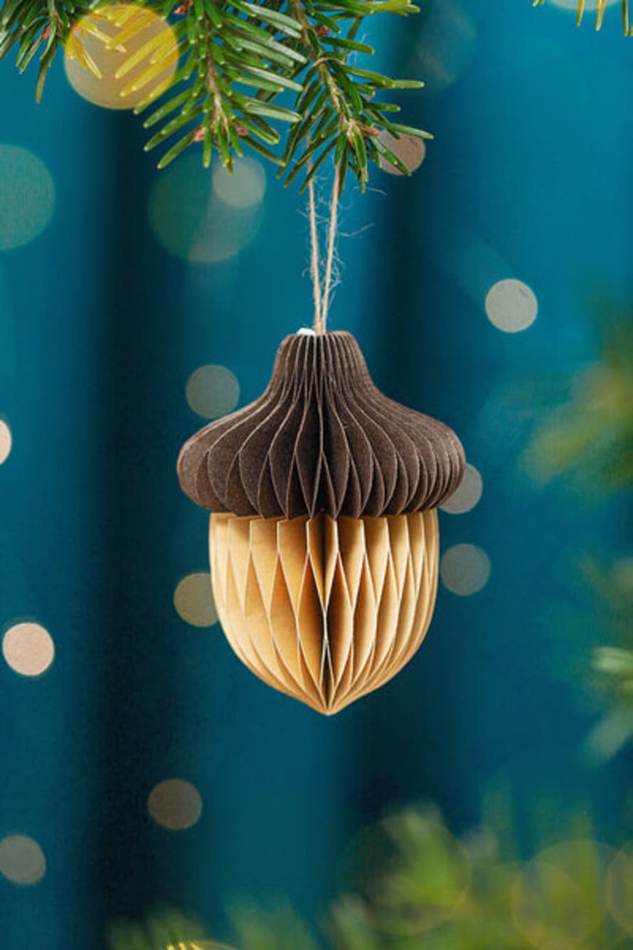 Sass & Belle  Acorn Honeycomb Paper Hanging Decoration