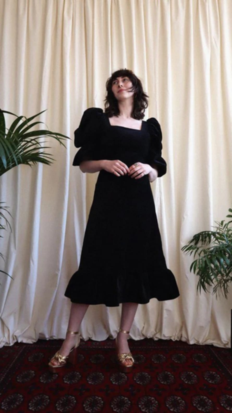 Mary Benson Priscilla Black Velvet Dress