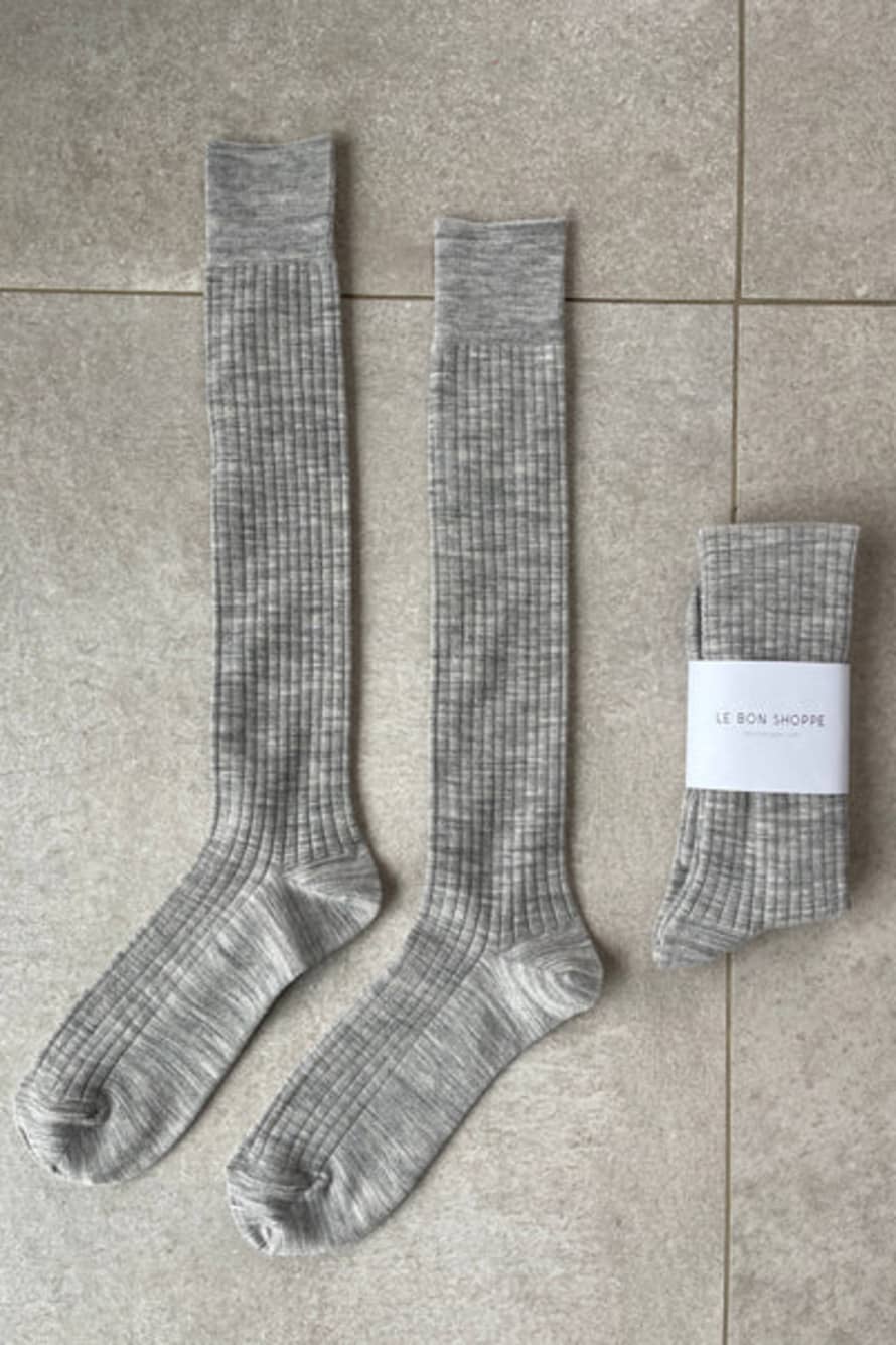 Le Bon Shoppe Schoolgirl Socks - Merino Wool Blend: Grey Melange