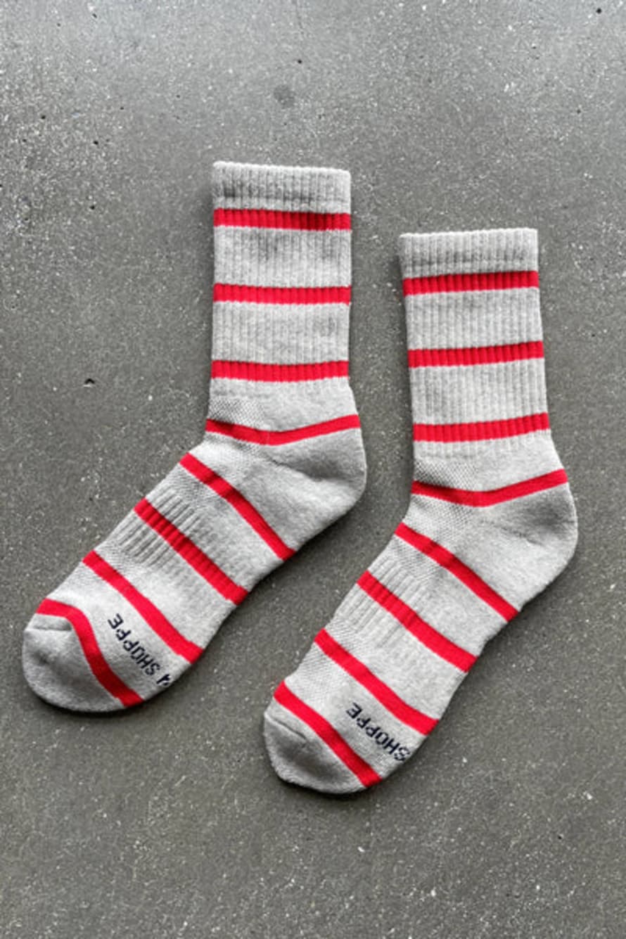 Le Bon Shoppe Striped Boyfriend Socks: Red Stripe