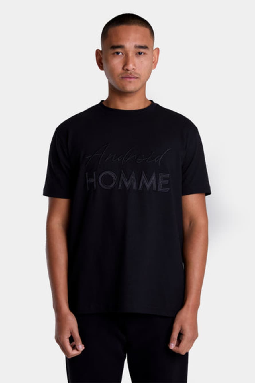 ANDROID HOMME Embroidered T-shirt Black