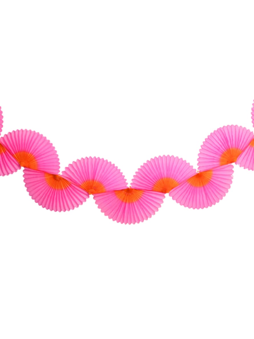 The Conscious Two-Tone Fan Garland 1.75m - Pink and Orange