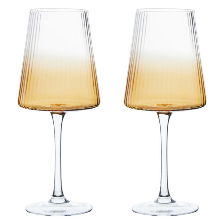 Anton Studio Designs Set of 2 Empire Wine Glasses - Amber