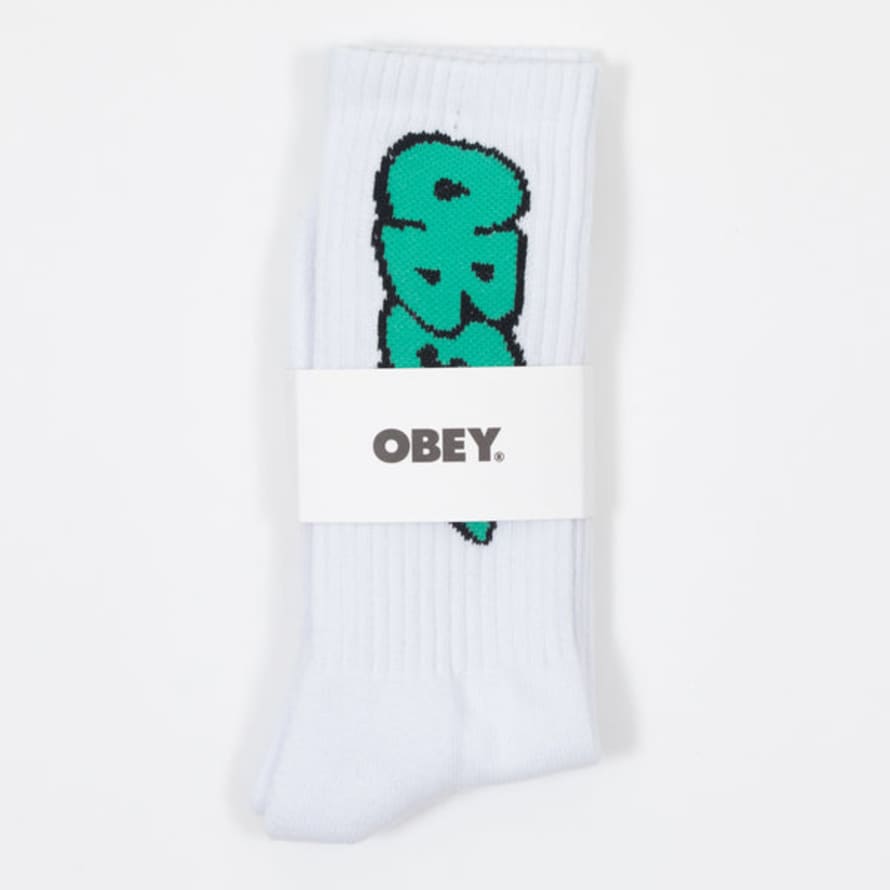 OBEY Merton Socks In White & Teal