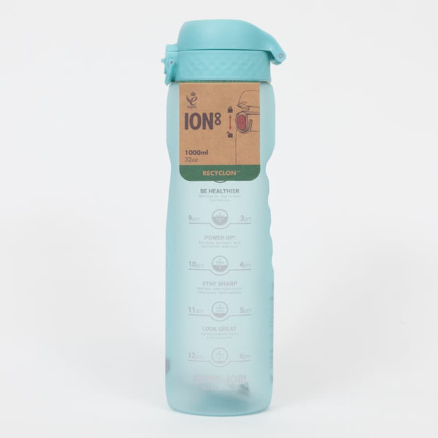 ION8 Leak Proof Bottles 1 Litre Sports Water Bottle (with Times To Drink) In Blue