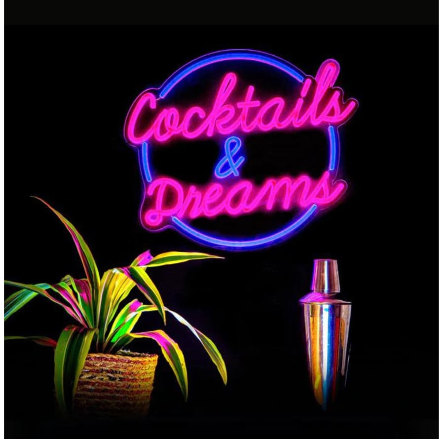 Amber Bright Creations Cocktails & Dreams Neon Sign