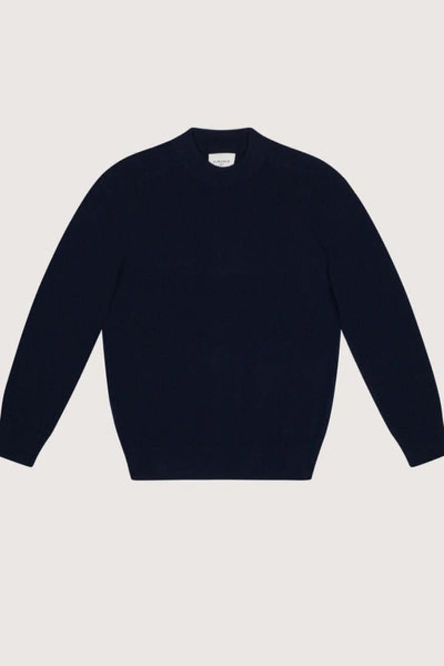 Circolo 1901 Navy Blue Turtle Neck Sweater In Wool and Alpaca Blend Fabric CN4198