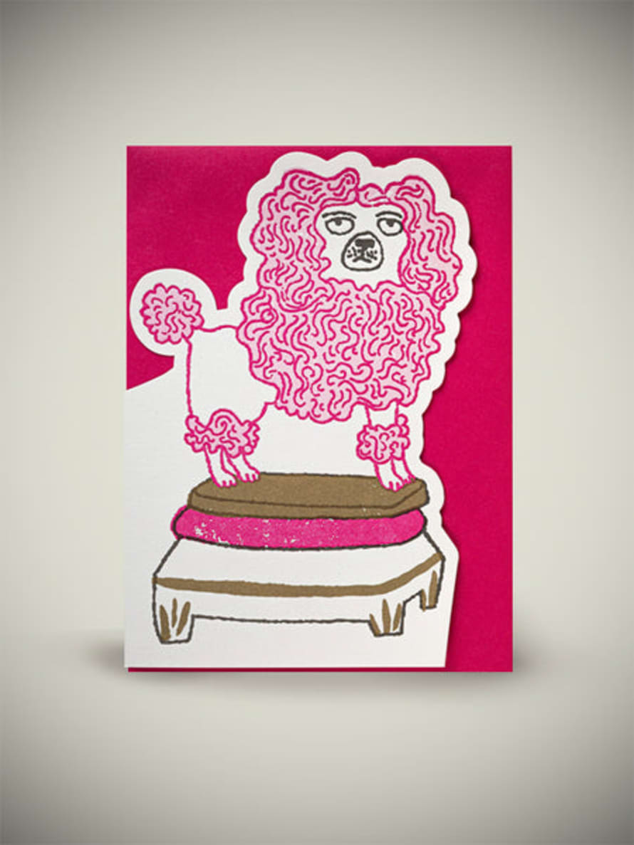 Archivist Tarjeta De Felicitación 'pink Poodle'