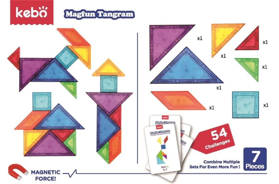 juegaconmigo Magfun Tangram 3D Magnetic Construction Set