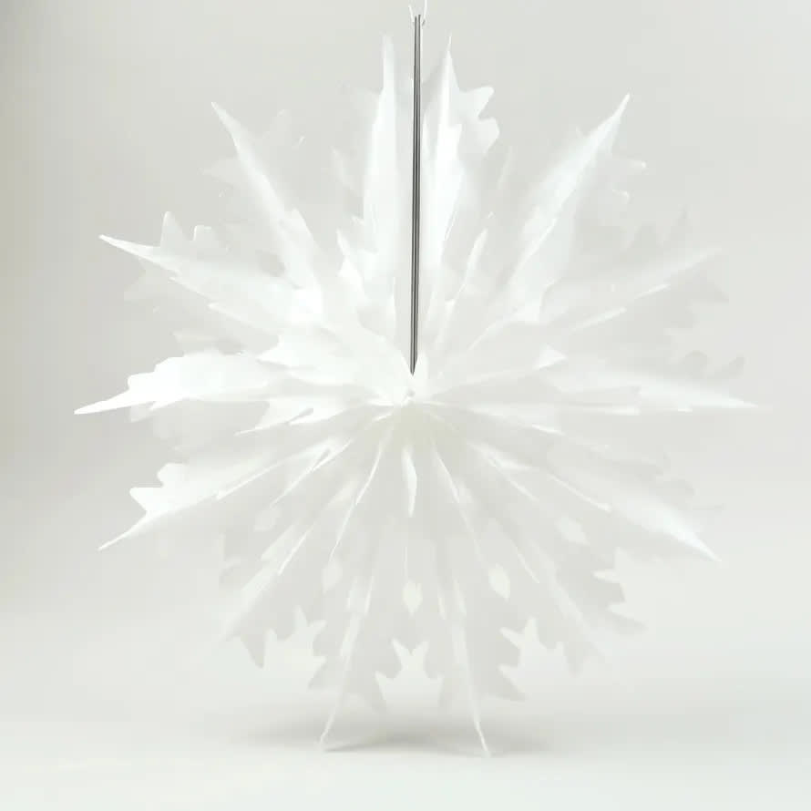 Paper Dreams Classic Snowflake Fan 45cm White