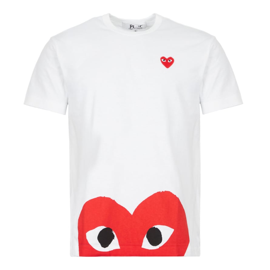 Comme Des Garcons Play Oversized Heart T-Shirt - White