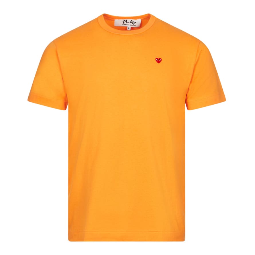 Comme Des Garcons Play Small Play Logo T-Shirt - Orange