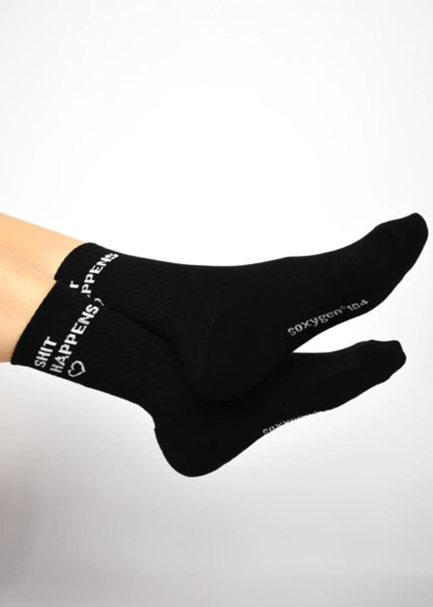 Soxygen Socks Shit Happens - Black One Size Socks