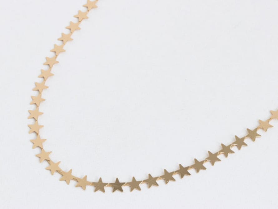 BUNNY AND CLARKE Row of Stars Constellation Necklace - Gold