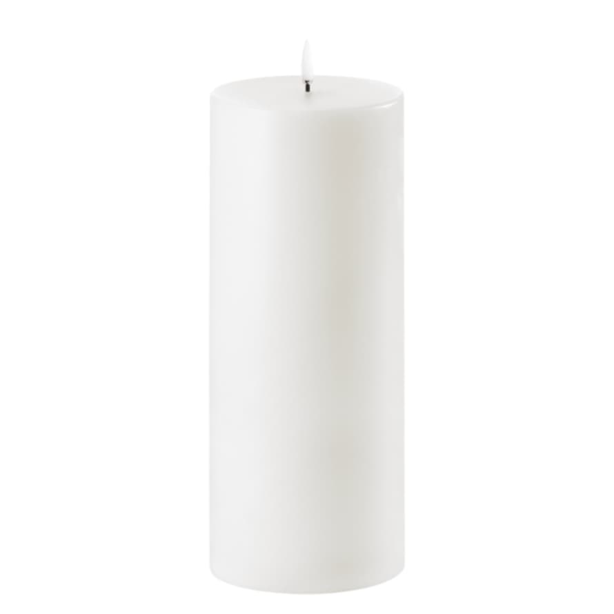UYUNI LIGHTING - Led Pillar Candle Nordic White Smooth 10,1cmx25cm