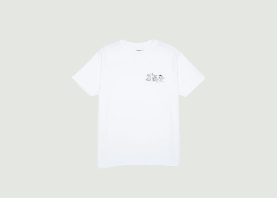 Knowledge Cotton Apparel  Straight T-shirt With Logo Print