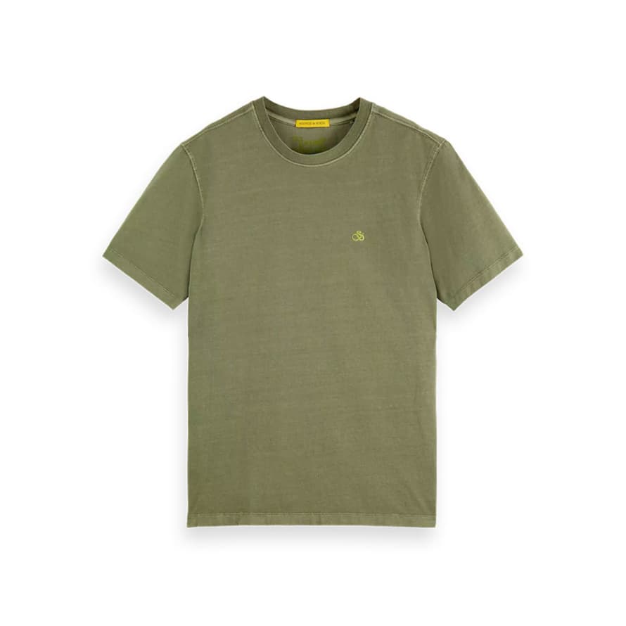 Scotch & Soda Menswear Camiseta clásica logo - army