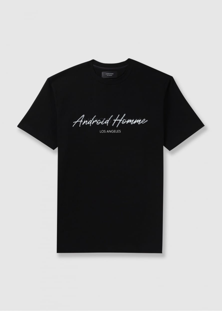 ANDROID HOMME Mens Box Fit Gaussian Graphic T-shirt In Black