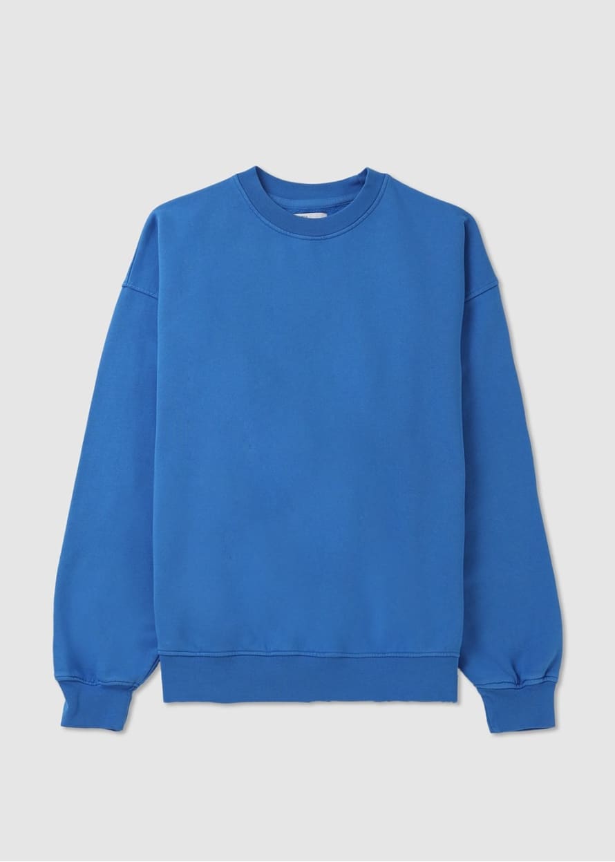 Colorful Standard Mens Classic Crew Neck Sweatshirt In Pacific Blue