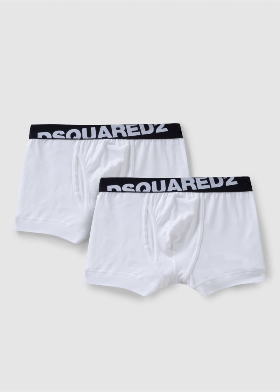 Dsquared2 Mens Logo Trunk Twinpack In White