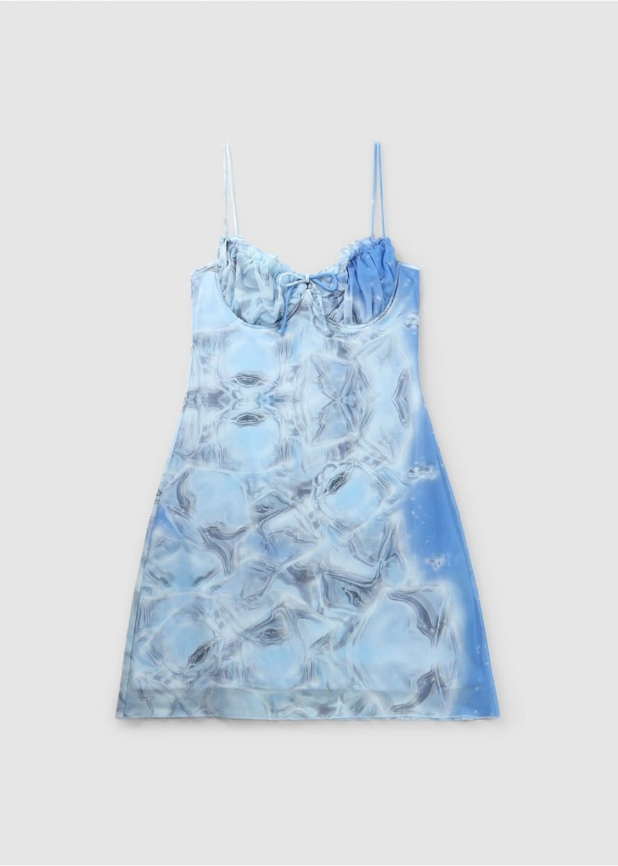 Fiorucci Womens Ice Print Balconette Dress In Blue
