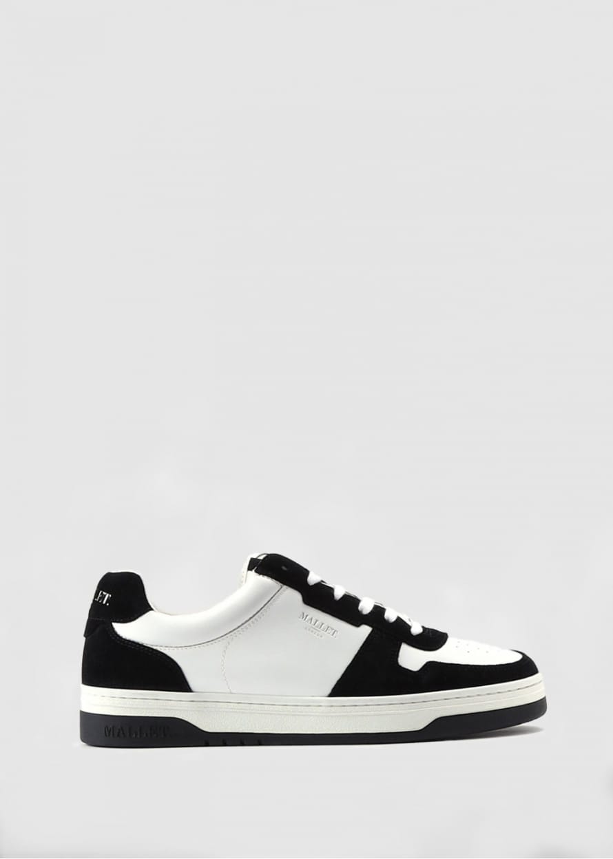 Mallet Mens Bentham Court Trainers In White Black