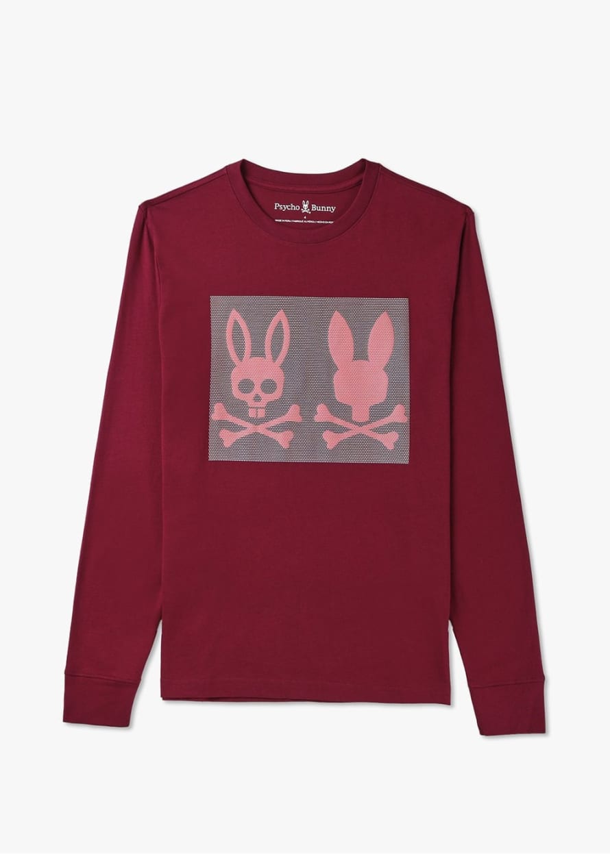 PSYCHO BUNNY Mens Chicago Long Sleeve Hd Dotted In Crimson