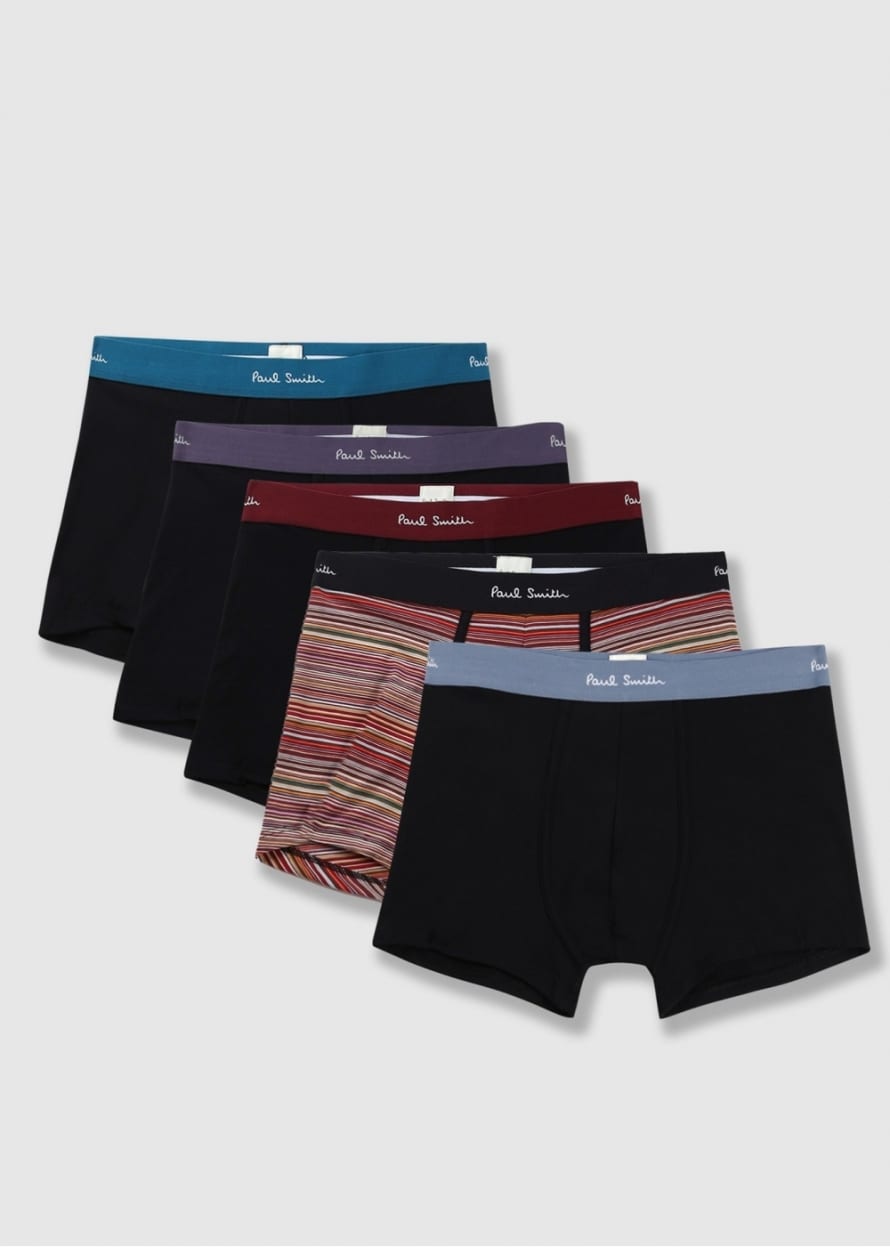 Paul Smith Mens Trunk 5 Pack Blk Sign In Black