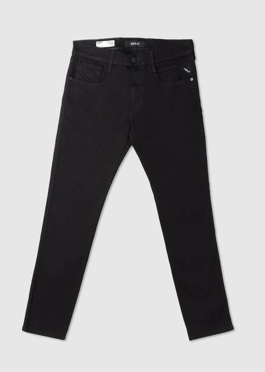 Replay Mens Anbass Forever Dark Jeans In Black