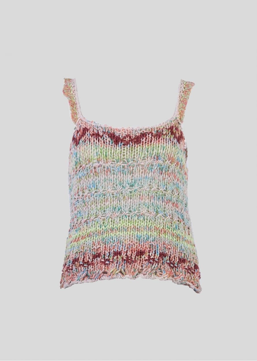 Free People Womens Palmetto Knitted Tank Top In Candied Dream Combo