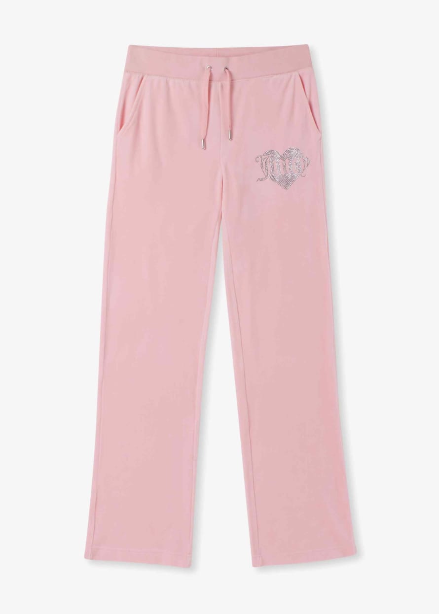 Juicy Couture Womens Del Ray Heart Diamonte Track Pant In Almond Blossom