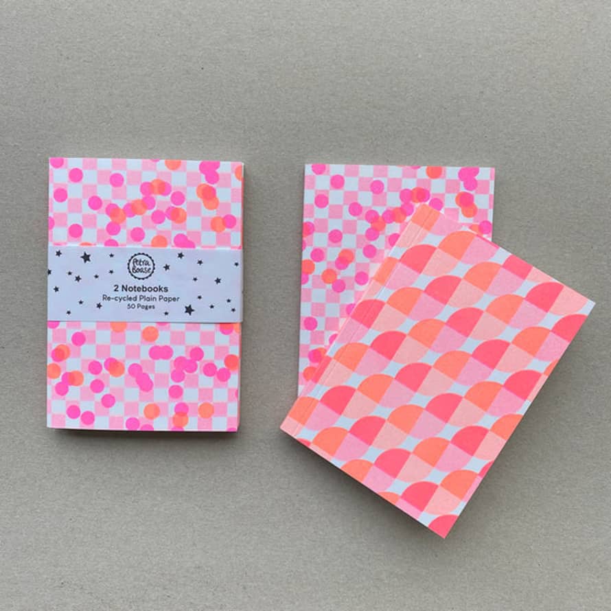Petra Boase Riso Printed Notebooks - Orange and Hot Pink