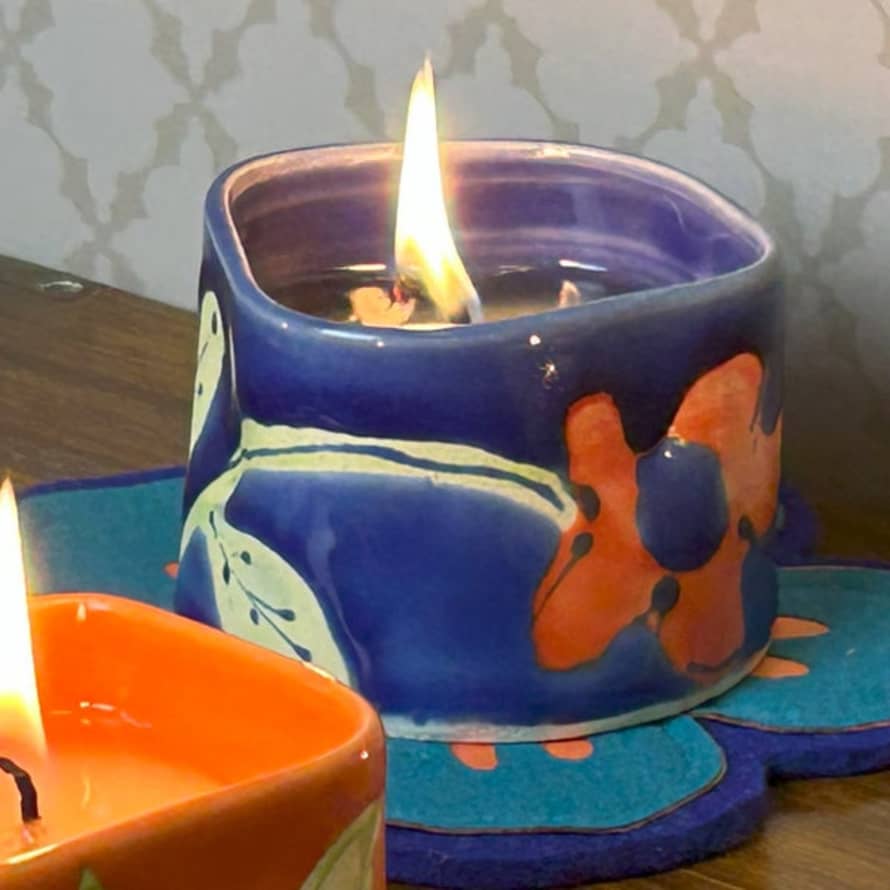 Lottie Mutton Ceramics Sapphire Blue Handmade Ceramic Scented Candle