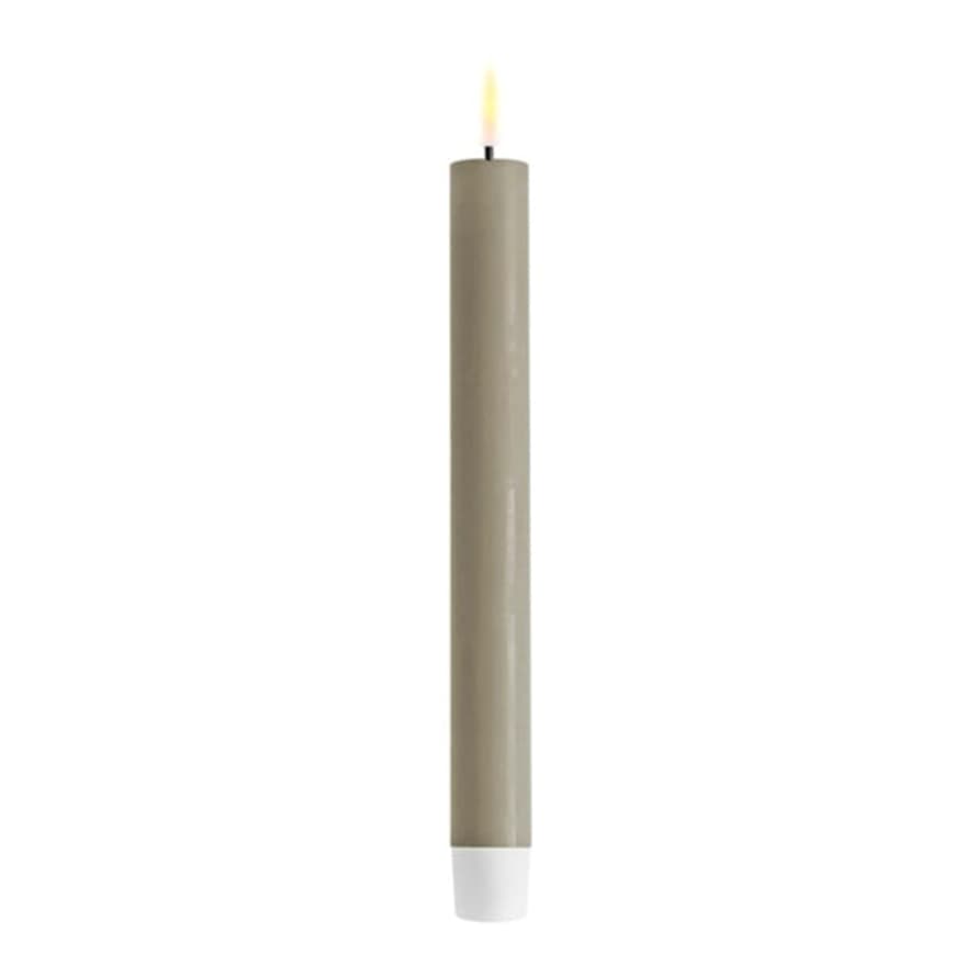 TUSKcollection Sand Grey Pack Of Two Led Dinner Candles Medium