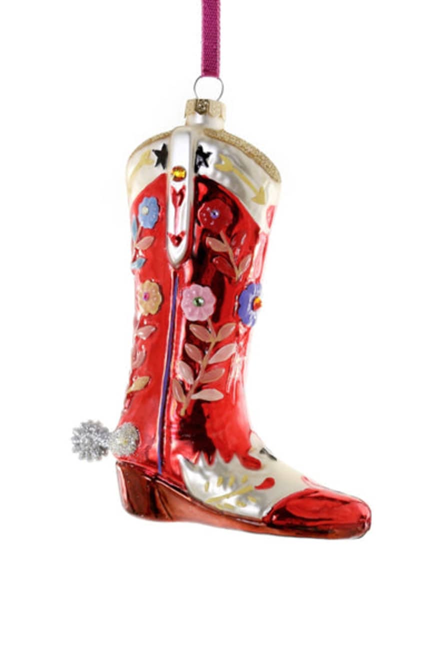 Cody Foster & Co Red Rhinestone Cowboy Boot Decoration