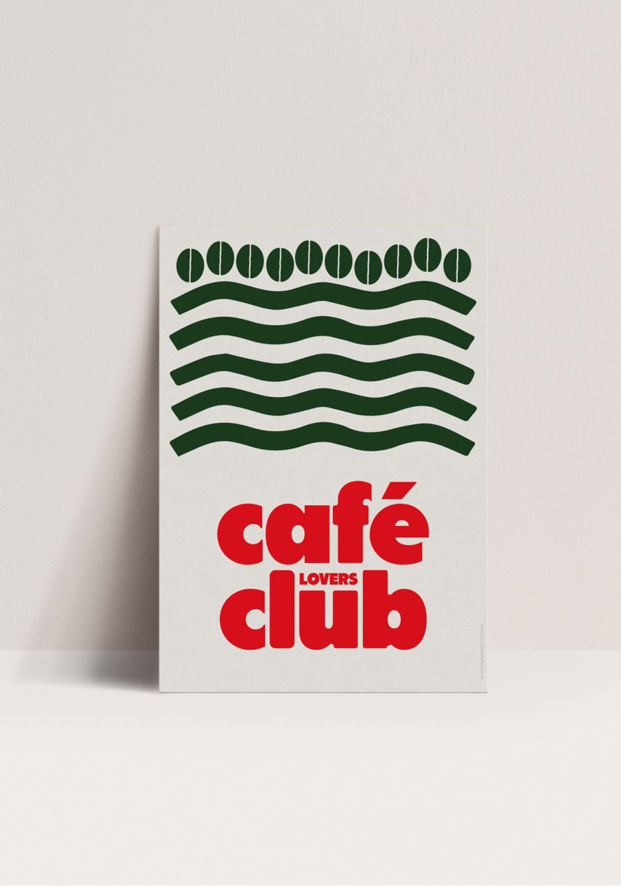PAPIER AND CO Poster - Café Lovers Club 50 x 70 cm