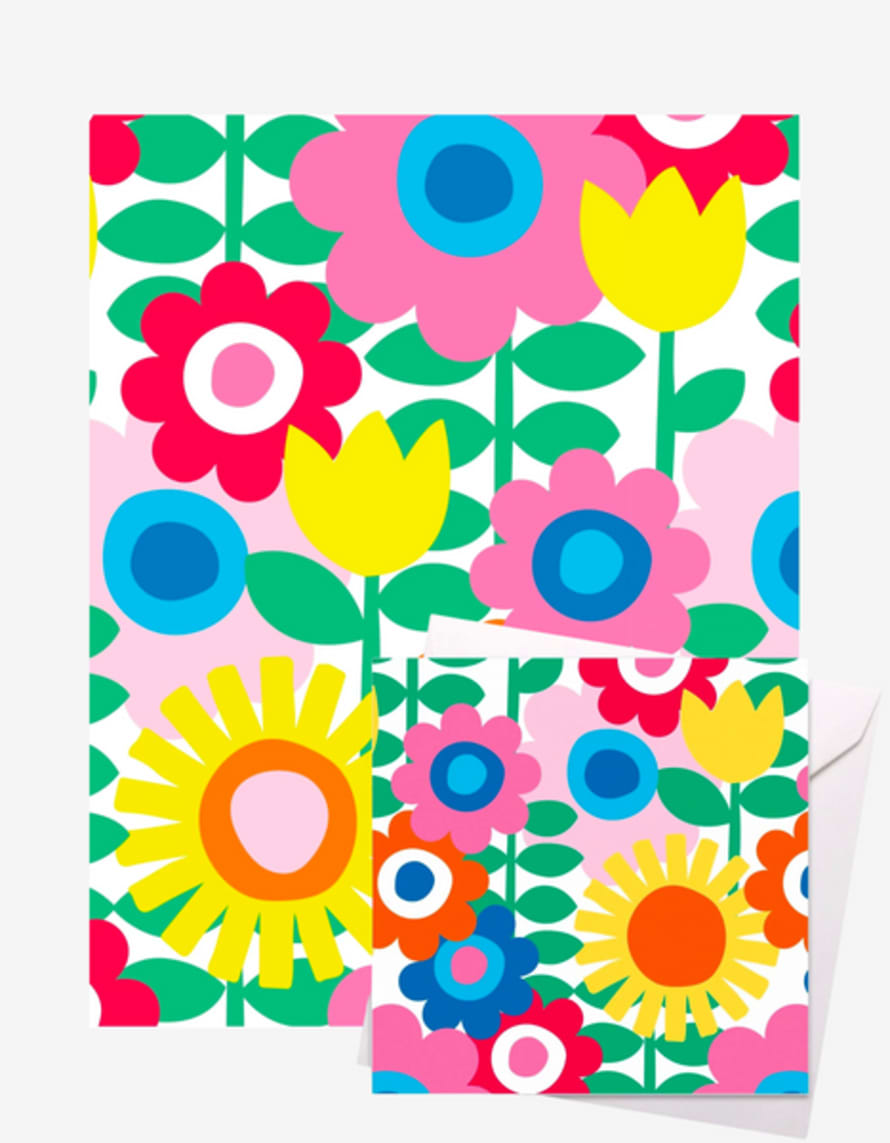Toby Tiger Flower Power Gift Wrap + Personalised Card