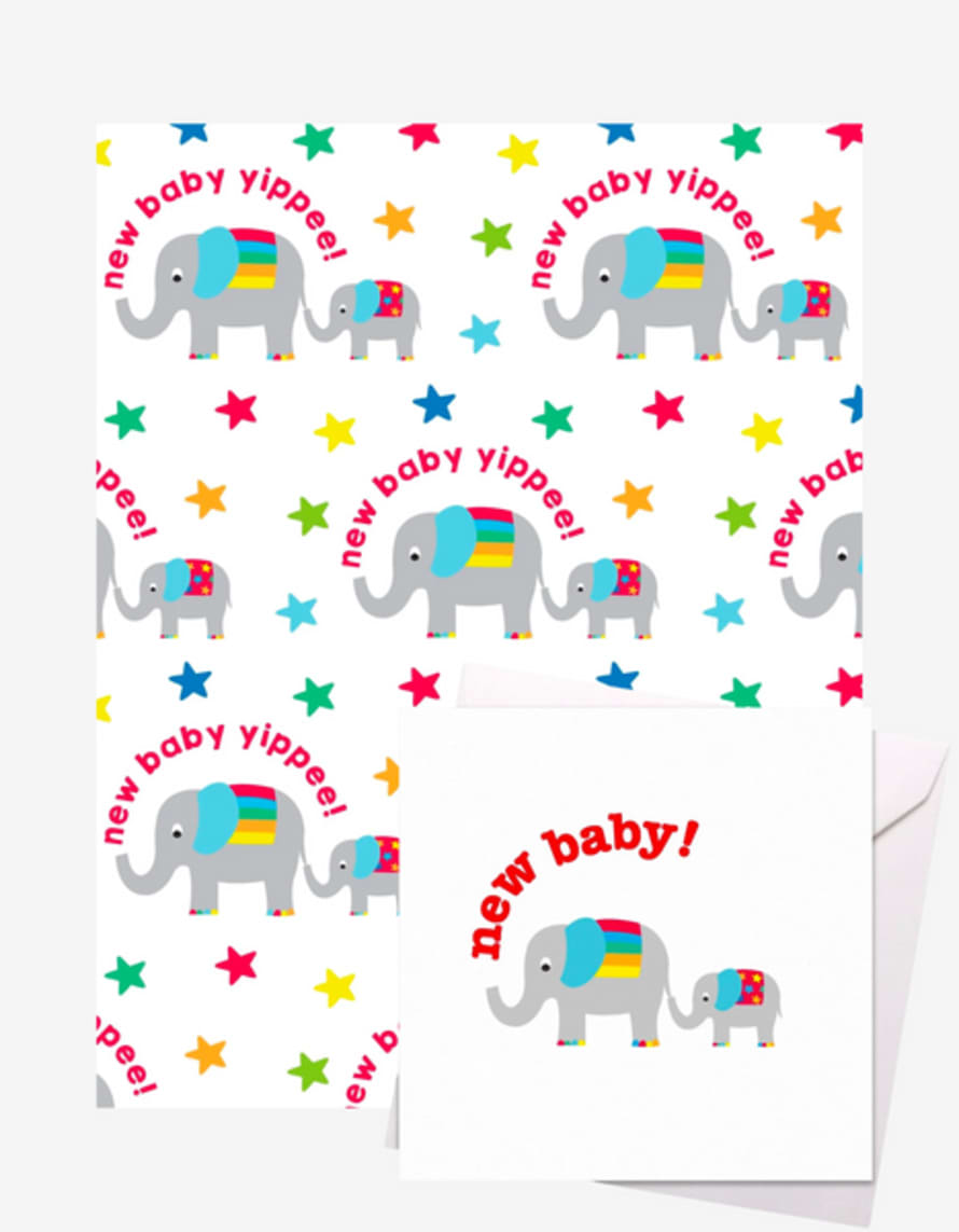 Toby Tiger Baby Elly Gift Wrap + Personalised Card (New Baby)