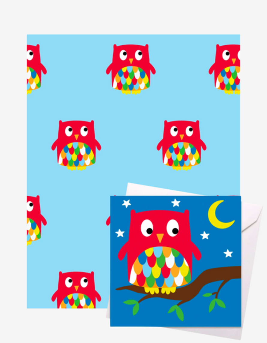 Toby Tiger Owl Gift Wrap + Personalised Card
