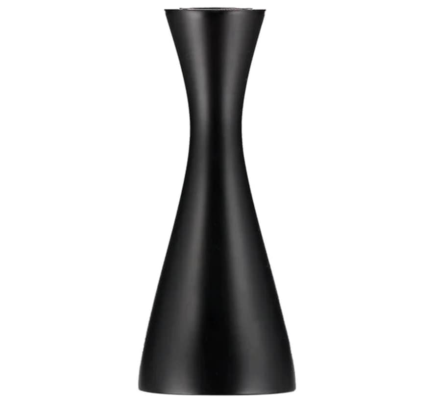 British Colour Standard Medium Black Wooden Candle Holder