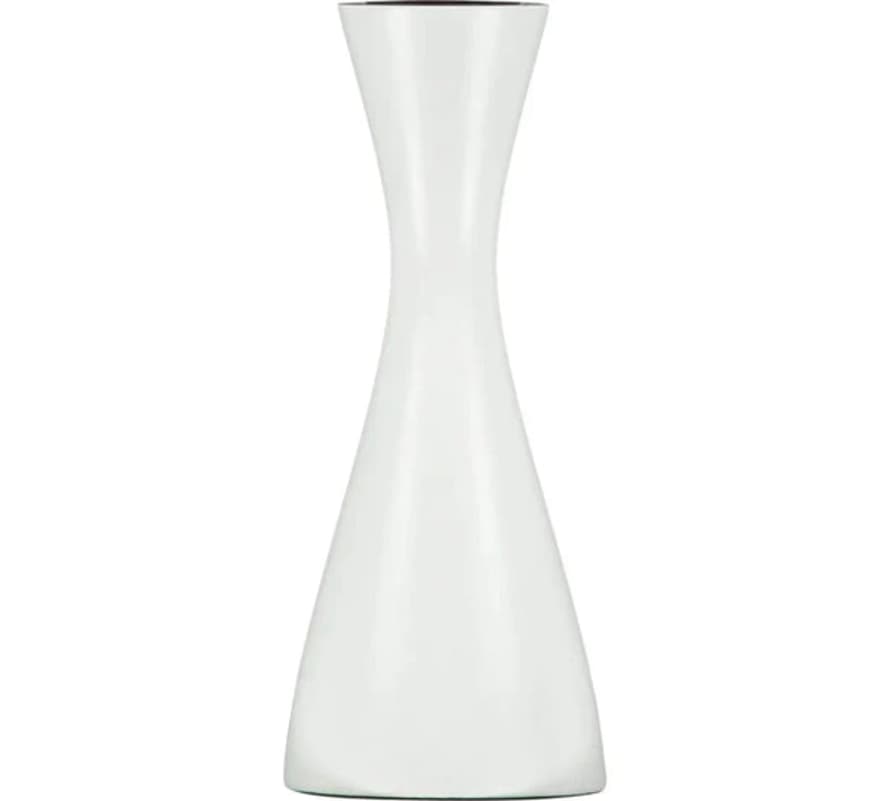 British Colour Standard Medium Pearl White Wooden Candle Holder