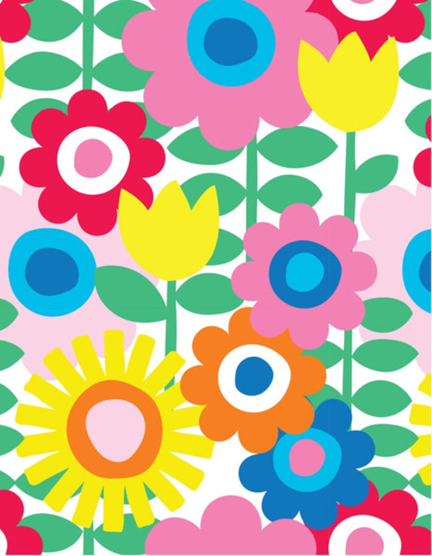 Toby Tiger 3 Sheets Flower Power Wrapping Paper
