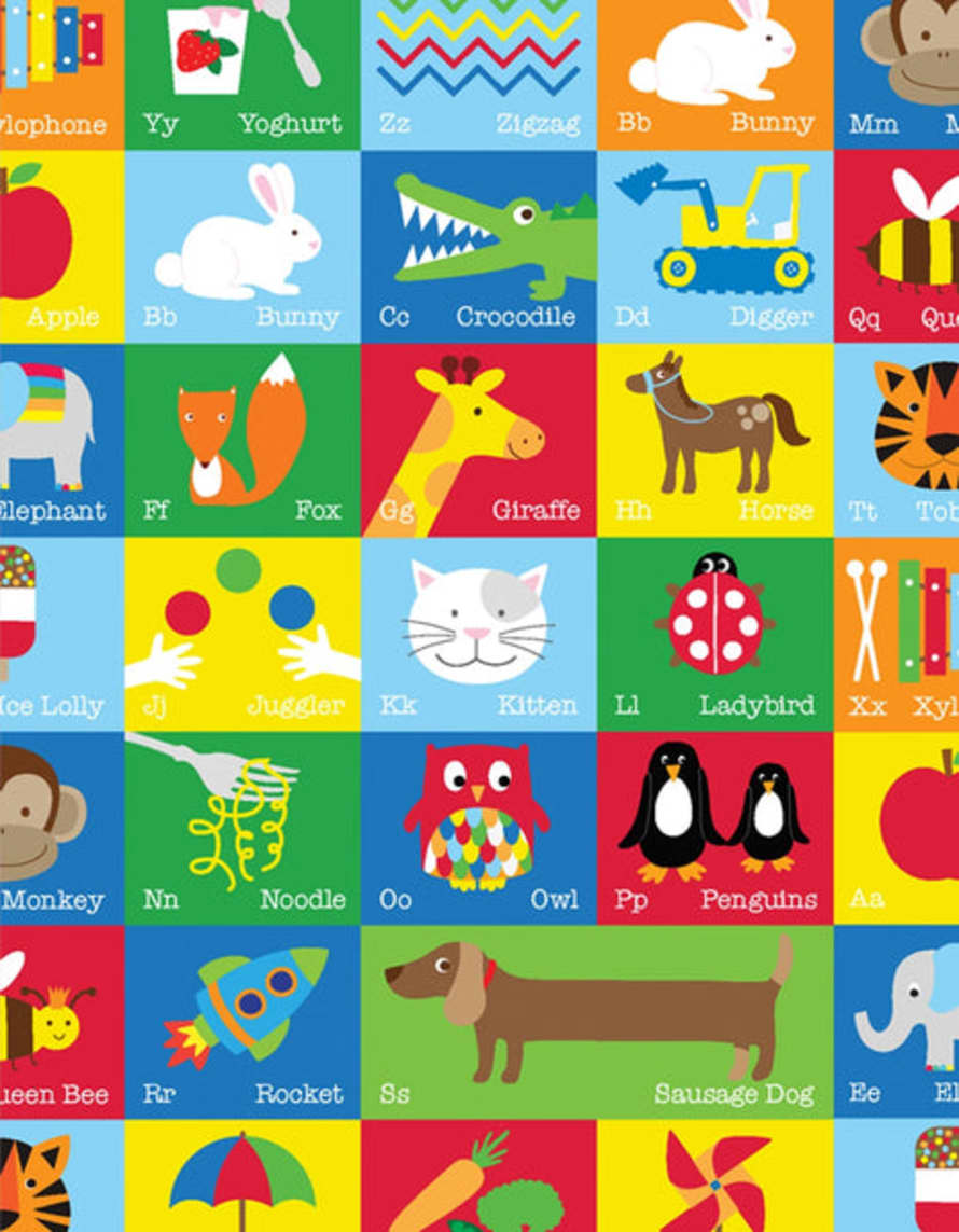 Toby Tiger 3 Sheets Alphabet Wrapping Paper
