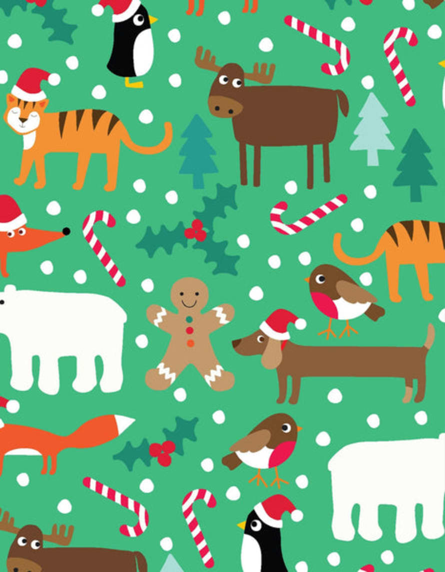 Toby Tiger 3 Sheets Christmas Character Wrapping Paper